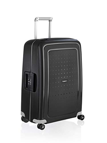 Samsonite S'Cure - Hartschalenkoffer 75 cm Groß - Trolley Koffer mit 4 Rollen, TSA-Schloss, Leicht - 102 L - Schwarz (Black)