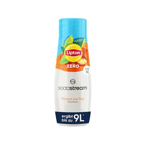 SodaStream Sirup Lipton Ice Tea Pfirsich Zero - 1x Flasche ergibt 9 Liter Fertiggetränk, Sekundenschnell zubereitet und immer frisch, 440 ml