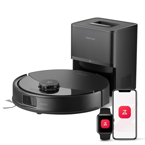 roborock Q10 X5+ Saugroboter mit Wischfunktion, Auto-Entleerungsstation für 7 Wochen, 10000 Pa Saugkraft, Dual Anti-Tangle System, intelligente Hindernisvermeidung, PreciSense-LiDAR Navigation,Schwarz