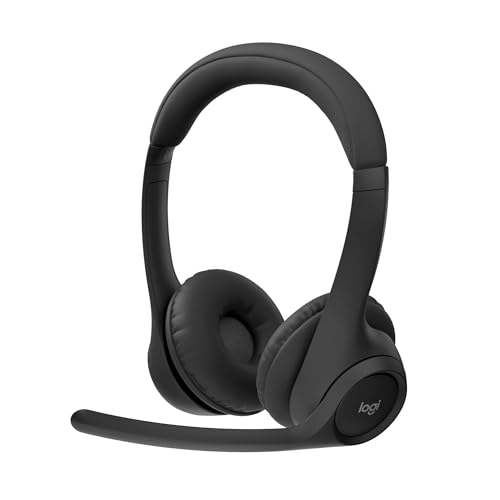 Logitech Zone 300 Wireless Bluetooth Headset mit Mikrofon inkl. Geräuschunterdrückung, kompatibel mit Windows, Mac, Chrome, Linux, iOS, iPadOS, Android - Schwarz