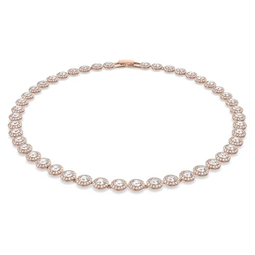 Swarovski Una Angelic Halskette, Rund, Weiss, Roségold-Legierungsschicht