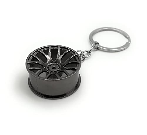 H-Customs Felge Auto Tuning schwarz Schlüsselanhänger Anhänger schwarz