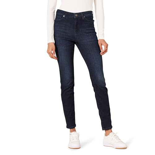 Amazon Essentials Damen Elastische Skinny-Jeans Mittelhoher Bund - Auslaufmodell, Dunkle Waschung, 44