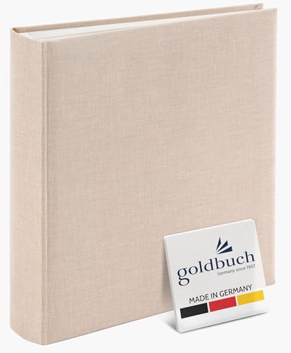 goldbuch 31605 Fotoalbum Summertime Trend 2, Fotobuch mit 100 weißen Seiten mit Pergamin Trennblätter, Foto Album mit Leinen Einband, bis zu 600 Bilder, Hochwertiges Papier, Beige, 30 x 31 cm