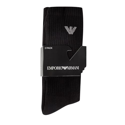 Emporio Armani Herren of Sporty Terry Cloth 3 Pack Medium Socks, Schwarz, Einheitsgröße EU