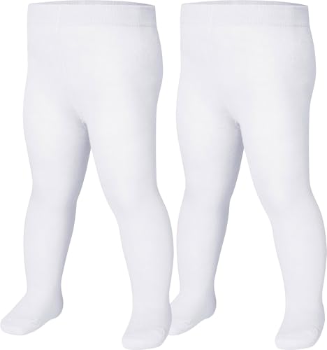 Playshoes Unisex Kinder Thermo-strumpfhose Warme Strumpfhose, Weiß Doppelpack, 98-104 EU