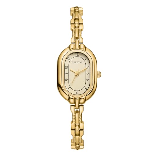 CHEETAH Armbanduhr Damen Analoge Quarz mit kleinem Vintage Metallarmband Gold Uhr Damen, Leicht Ablesbares Ziffernblatt wasserdichte Watch für Frauen Mädchen