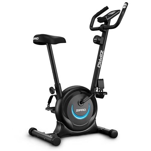 ZIPRO Ergometer Heimtrainer Fahrrad mit 8-Stufigem Magnetwiderstand, Smartphone-Halter, LCD-Monitor, Verstellbarem Sattel, Hometrainer Fahrrad für Cardiotraining zu Hause, Leichtes Fitnessbike