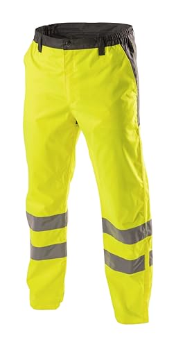 Högert Technik ABENS Warnschutz Regenhose Herren XL Gelb – wasserdichte Arbeitshose mit Reflexstreifen – Atmungsaktive Sicherheitskleidung für BAU, Industrie, Straßenbau