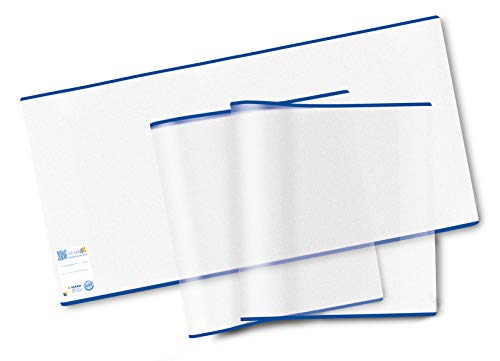 HERMA 20218 Buchumschläge 26,7 x 54 cm HERMÄX Classic, 3 Stück, Buchhüllen mit Beschriftungsetikett und Kantenschutz aus abwischbarer Polypropylen-Folie, Buchschoner Set für Schulbücher, transparent