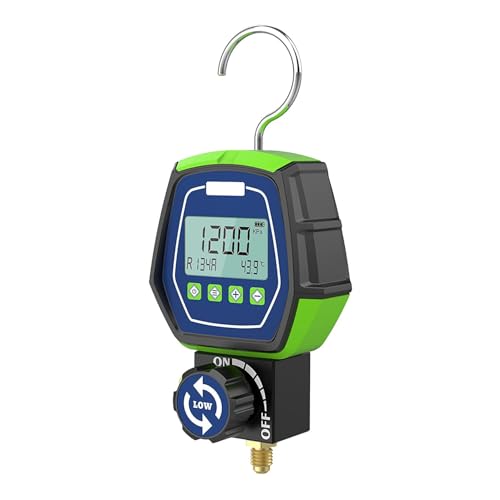 BELEY Monteurhilfe R32 Digital - Vakuumpumpe Klimaanlage und Testen R134A R410A A/C Kältetester mit eingebauten 90 Kältemitteln zum Testen und Warten von Kältemittelsystemen
