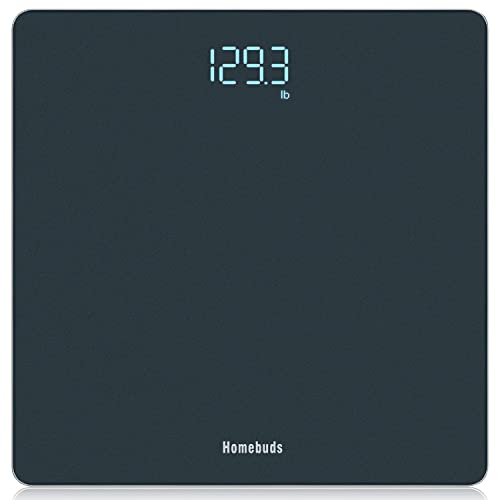 Homebuds Digitale Personenwaage, Hohe Präzision Zugesichert durch professionelle waage personenpersonen fabrik SEIT 2001,LED Anzeige und Step-On, 3*AAA Batterien enthalten, 182kg/400lb, Blau