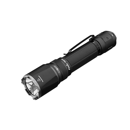 Fenix TK21R Wiederaufladbare Outdoor- und Sicherheits-Taschenlampe mit hoher Ausgangsleistung, 3600 Lumen, 480 m, max. 72+ Stunden, Dual-Tasten-Endbedienung, Akku mit großer Kapazität, drehbarer