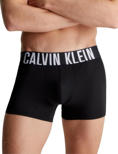 Calvin Klein Herren 3er Pack Boxershorts Trunks Unterwäsche, Schwarz (Black/Black/Black), L