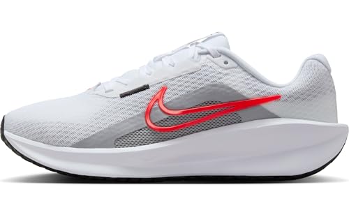 NIKE Damen Downshifter 13 Sneaker, White/Bright Crimson-Wolf Grey-Black, 39 EU