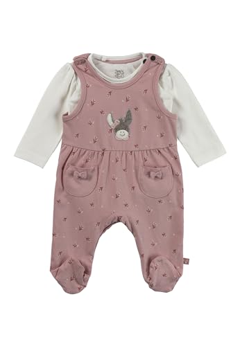 Sterntaler Strampler Set Blümchen – 2-teilig – Baby Strampler aus Jersey mit Esel Emmi Applikation & Langarmbody – bequemer Mädchen Zweiteiler ab Geburt - Druckknöpfe im Schritt – mattrosa – Größe 62