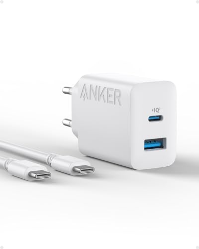 Anker 20W USB C Ladegerät, iPad Netzteil, USB-Schnellladenetzteil, iPad Ladegerät, Kompatibel mit iPhone 17/16/15 Series (mit 150cm USB-C Kabel)