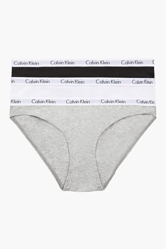 Calvin Klein Damen 3er Pack Slips Bikini Form mit Stretch, Mehrfarbig (Black/Grey/White), XL