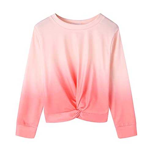 Arshiner Mädchen Sweatshirt Tie-Dye Langarm Pullover Rundhals Sport Mode Kinderkleidung Leichtgewicht Langarmshirt für Mädchen 9-10 Jahre