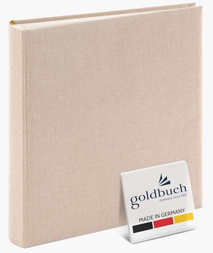 goldbuch 24605 Fotoalbum Summertime Trend 2, Fotobuch mit 60 weißen Seiten mit Pergamin Trennblätter, Erinnerungsalbum mit Leinen Einband, Foto Album zum Einkleben, Beige, 25 x 25 x 4 cm