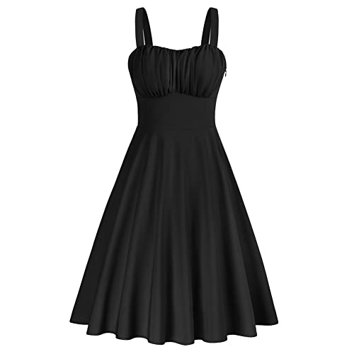 Belle Poque Damen Cocktailkleid Rockabilly Faltenkleider Cocktail Party A-Linien BP0380S22-02_00L