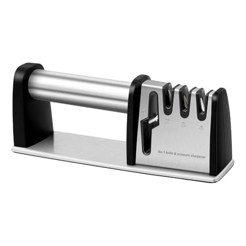 Eieenotee Messer Spitzer 4 in 1 Professionelle K¨¹chenmesser Accessory Kitchen Blade & Scissors Sch?rfensch?rfewerkzeug