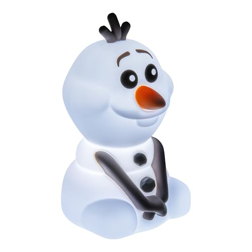 Paladone SquishyGlo Silikon-Lampe Olaf aus Die Eiskönigin, offiziell lizenziert von Disney, kabellos, wiederaufladbare Lampe für Kinder und Jugendliche, Schlafzimmerdekoration, Sammlerstück