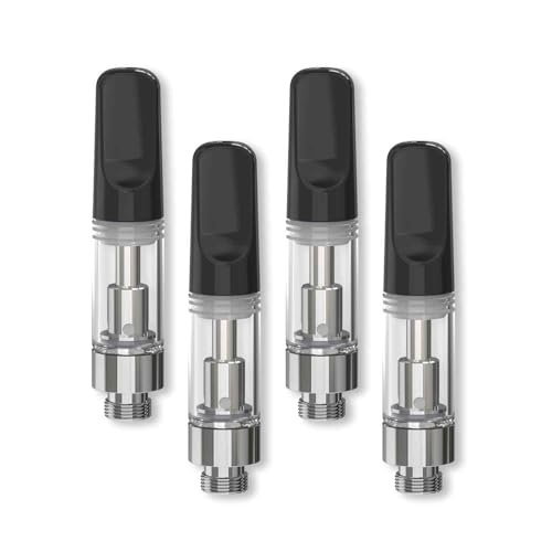 CannBro Einweg-Verdampfe,510er Gewinde,Ohne Nikotin/Ohne Flüssigkeit，Lebensmittelgeeignet · Kindersicher · Ideal Für CBD (Schwartz, 0.5ml, 4 Stück)