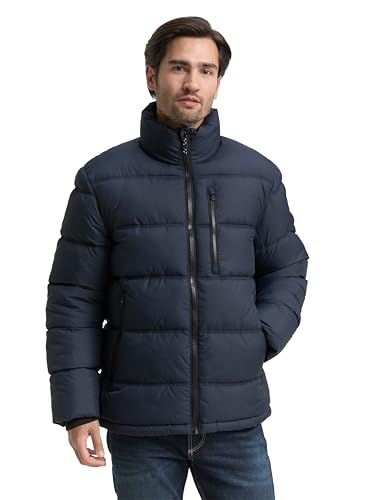 TOM TAILOR Herren 1046974 Puffer-Jacke aus wasserabweisendem Material, 10668-Sky Captain Blue, XL