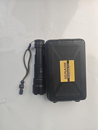 AIUNAOM Taschenlampe LED 500000 Lumen, 9 Stufen Helligkeit, USB Aufladbare Taktische Taschenlampen, Energieklasse A für Camping & Notfall, 5000 mAh