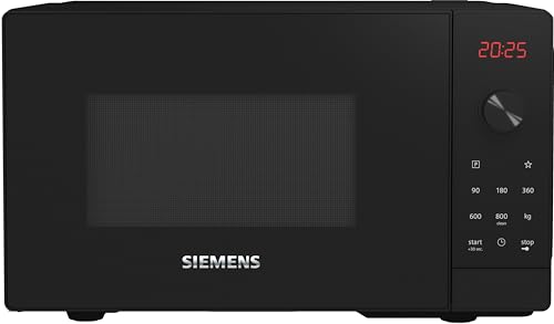 Siemens FF023LMB2 iQ300 Mikrowelle, 44 x 26 cm, 800 Watt, Drehteller 27 cm, Türanschlag links, cookControl7 Automatikprogramme, Favoritentaste Schwarz, 20 L