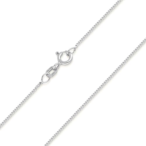 MATERIA Schmuck feine 925 Silber Panzerkette 1mm - Damen Halskette silber in 40-120 cm verfügbar #K32, Länge Halskette:50 cm