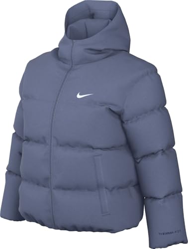 Nike Sportswear Classic Puffer Lockere Therma-Fit Jacke Mit Kapuze Für Damen, World Indigo/White, FZ5899-499, L