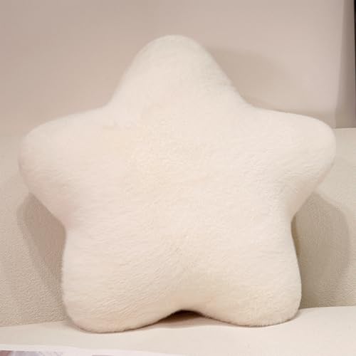 Bettschlange Kuschelkissen Kinder, Stern Kinderkissen, Weiche Flauschige Sternenkissen, Kissen Kinderzimmer Sternform Dekokissen für Mädchen & Jungen Zuhause Schlafzimmer,Weiß,30x30cm