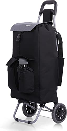 Hoppa Vollständig Isolierte, Leichte 2024 Modell 2 Räder Große 42Liter Kapazität Einkaufstrolley Tasche 95cm, 2.1kg Mit Schulterriemen 2 Jahre Garantie