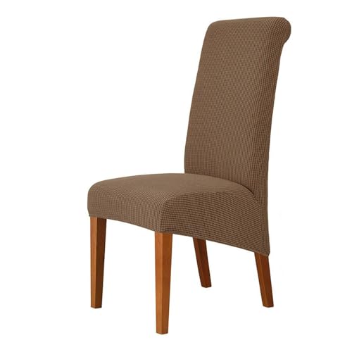 EBETA Stuhlbezug Groß Stuhlhussen Stretchhussen, XL Stuhlabdeckungen Stretch Stuhlbezüge Hussen für große Esszimmerstühle Waschbar (Coffe, 6 Stück)