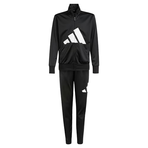 adidas Unisex Kids ESSENTIALS BIG LOGO CLIMACOOL TRACKSUIT, black/white, 13-14 Years