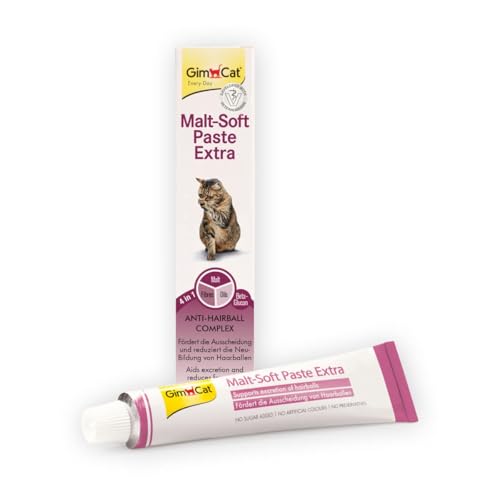 GimCat Malt-Soft Paste Extra - Anti-Hairball Katzensnack fördert Ausscheidung von Haarballen - 1 Tube (1 x 50 g)