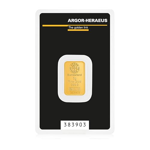 5 Gramm Goldbarren Argor-Heraeus + Echtheitszertifikat - 5 g Gold - Feingold 999.9 - LBMA - Neu