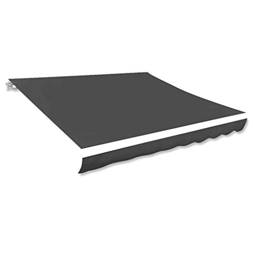 vidaXL Markisen-Dach, 300x250 cm, Anthrazit, Canvas, Ersatzdach für Pavillon, Balkon und Garten, ausziehbares Dach, PU-beschichtet, UV- und wetterbeständig, Outdoor-Sonnenschutz
