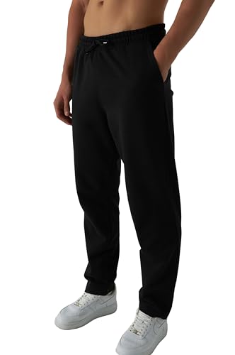 ROSS CAMP Jogginghose Herren – Sporthose Lang Baumwolle, Freizeithose Trainingshose, Sweatpants Jogger, Laufhose Breite Modern(Schwarz, M)
