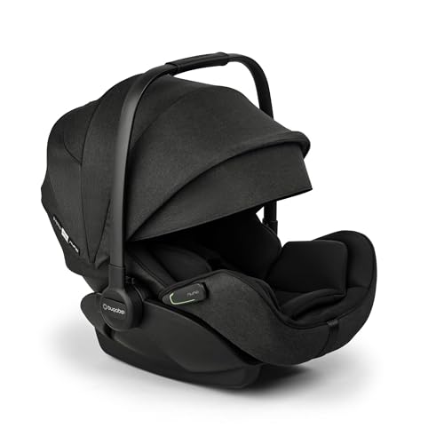 Bugaboo Otter by Nuna – i-Size Babyschale ab Geburt mit flacher Liegeposition, UPF 50+ Sonnenverdeck und Memory-Schaum, kompatibel mit 360 Grad Isofix-Basis, von 0–15 Monaten, Mineral Washed Black