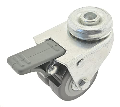 Apparate-Doppelrolle, Rückenloch 10,2 mm, Lenkrolle mit Totalfe Transportrollen Möbelrollen