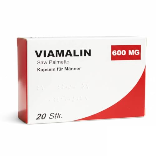 VIAMALIN 600mg - Für aktive Männer - 20 hochdosierte Kapseln im Blister - 6 hochwertige Inhaltsstoffe - Made in Germany