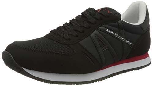 Armani Exchange Herren Rio Side Logo Sneaker, Schwarz, 42 EU