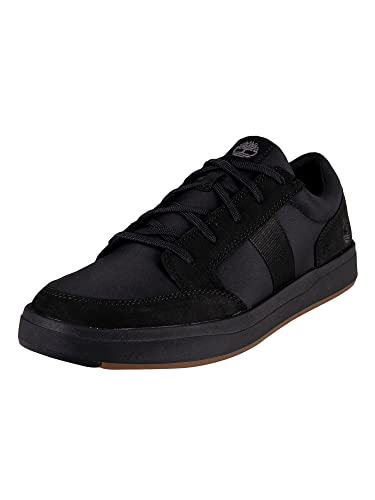 Timberland Herren Davis Square Fabric and Leather Oxford Basic Sneaker, Black Nubuck, 47.5 EU