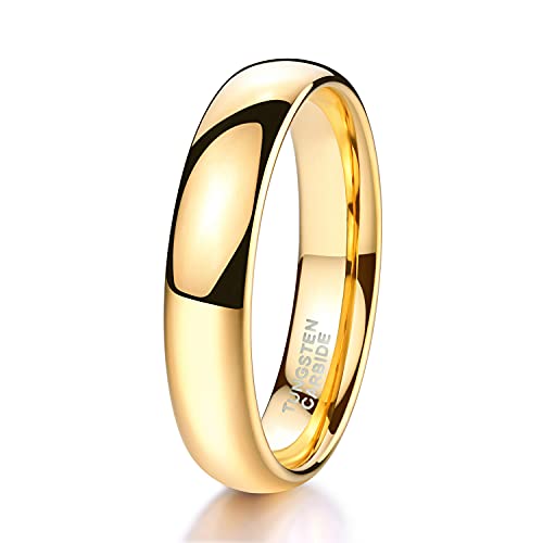 Zakk Ring Damen Herren 2mm 4mm 6mm 8mm Gelbgold Wolfram Poliert Schmal Ringe Verlobungsringe Ehering Hochzeitsband (4mm, 63 (20.1))