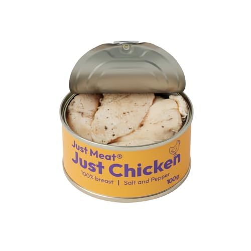 Just Meat Hähnchenbrust Fleischkonserve | 98% Reines Hähnchenfleisch aus ethischen Betrieben, Große Saftige Stücke, Nur Mit Salz & Pfeffer Gewürzt, Ohne Konservierungsstoffe