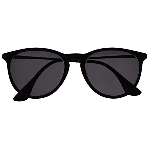 OPULIZE Jet Sonnen Leser Brille Stilvoller großer Designer-Rahmen Kratzfest Getönte Linse UV400-Schutz Schwarzgummierte Vorderseite Silber Bügeln Schwarz Spitzen Herren Damen S96-1+2.00