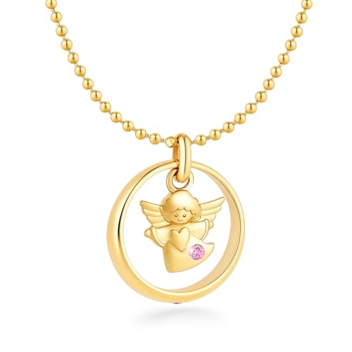 fish Goldener Schutzengel Taufring Mit Silberkette Für Taufgeschenke